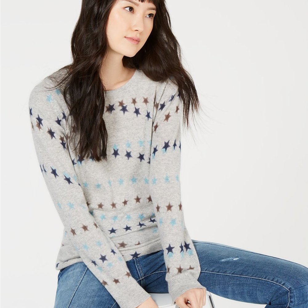 Charter Club Cashmere Star Print Sweater